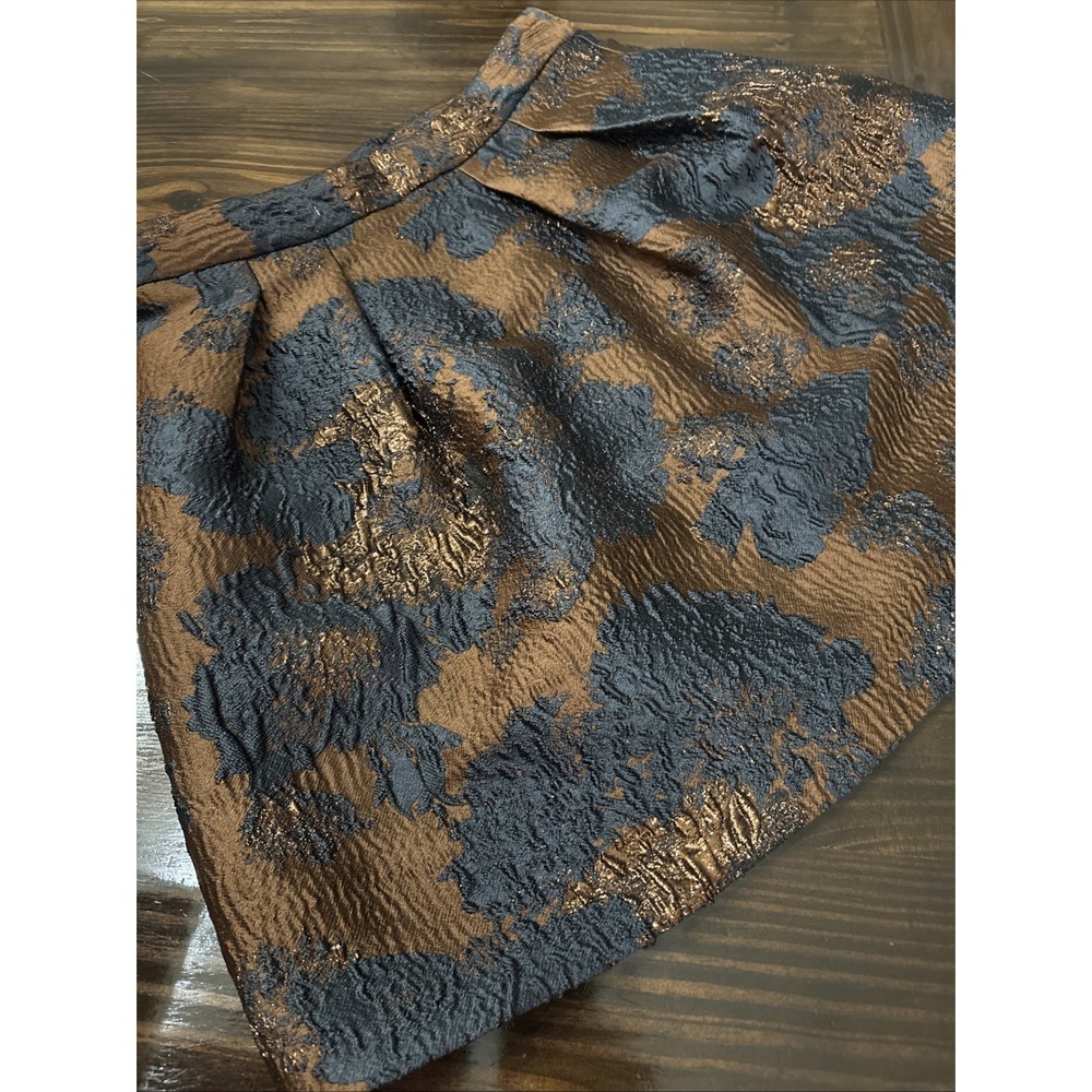 Eva Franco Anthropologie Sz 6 Glitter A-Line Party Skirt Bronze Copper Lined